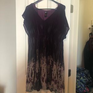 Large Purple dress with tie dye accents